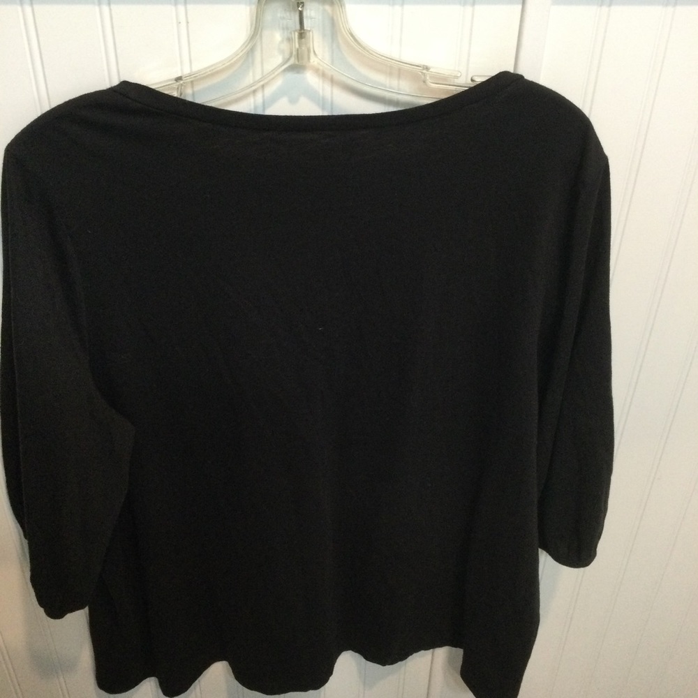 Cato Womens Plus Size Black Top Elastic Sleeve Size 22/24W - Picture 5 of 7